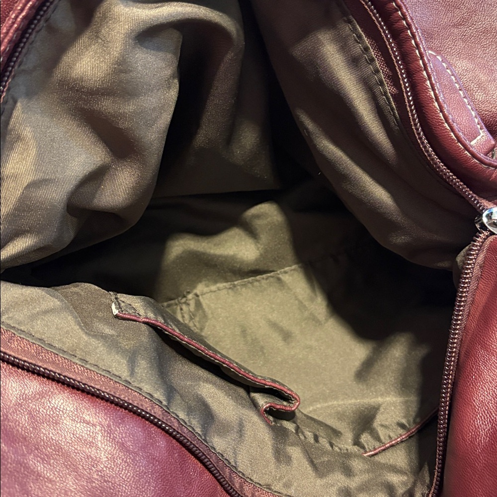 Angel Barcelo Burgundy Hobo Shoulder Bag - Picture 11 of 14